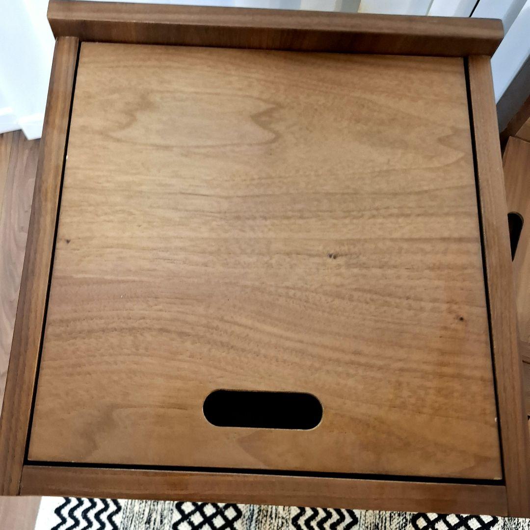 大塚家具☆サイド ナイトテーブル 収納☆隠れキャスター&コンセント オーク 2台