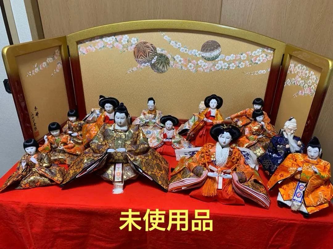 【希少品】本練頭　雛人形　15体　未使用保管品　説明書　小道具　雛飾り　手彫り