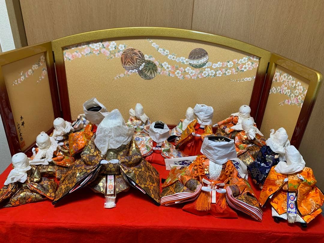 【希少品】本練頭　雛人形　15体　未使用保管品　説明書　小道具　雛飾り　手彫り