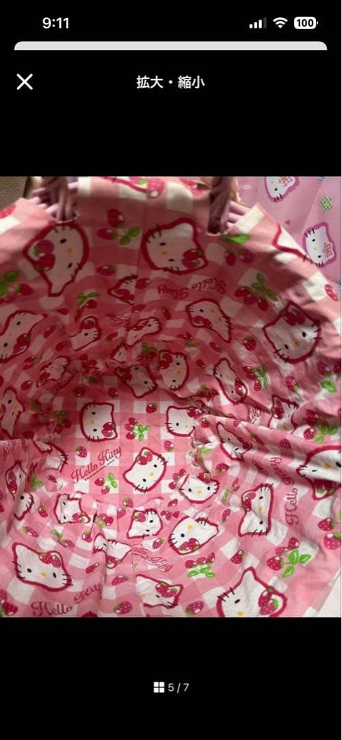 キティ　いちご　バスケット　カゴ　ピンク　収納　ボックス　ハローキティ　レア