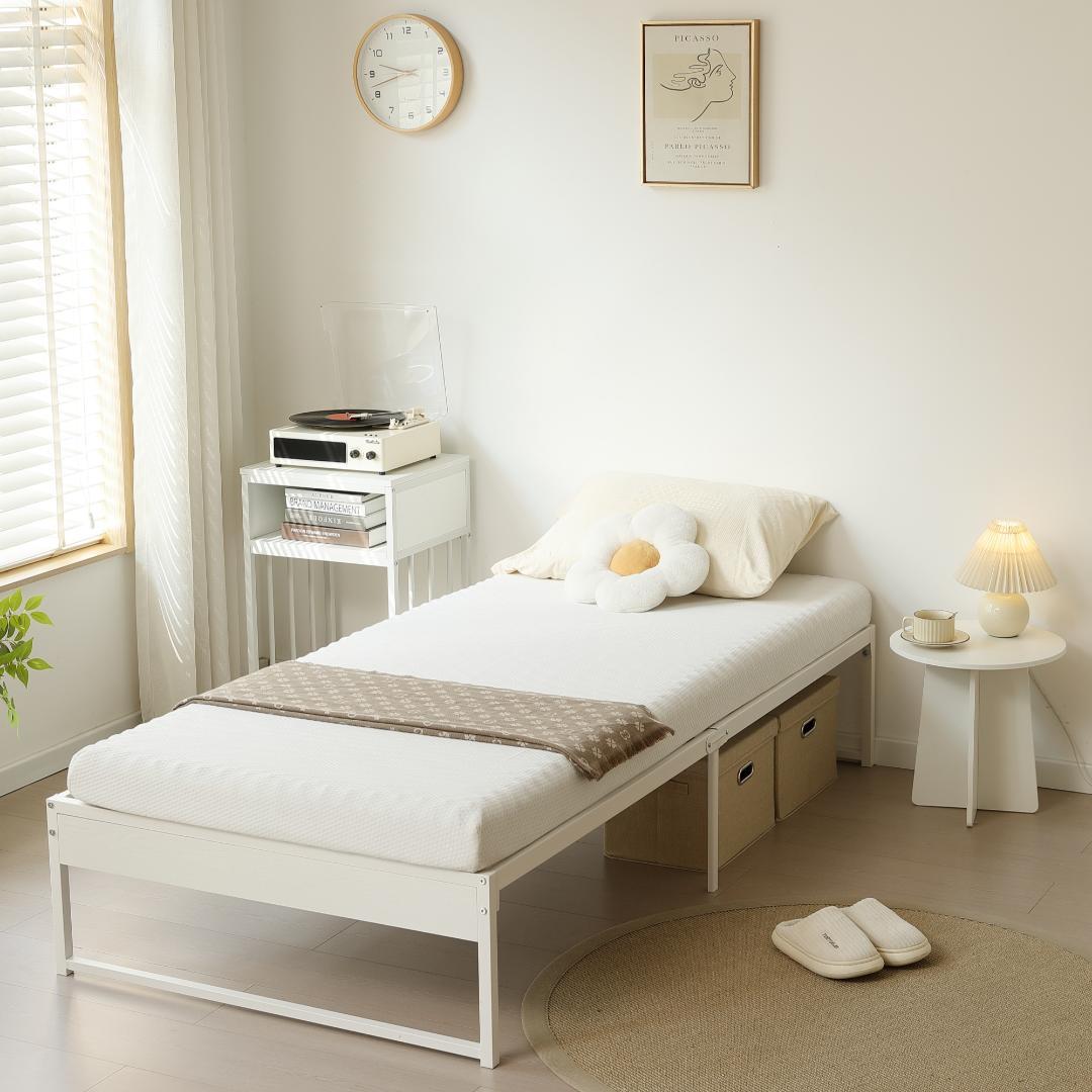 感謝祭！【シングル S】ベッドフレーム パイプベッド シングル 　WHITE