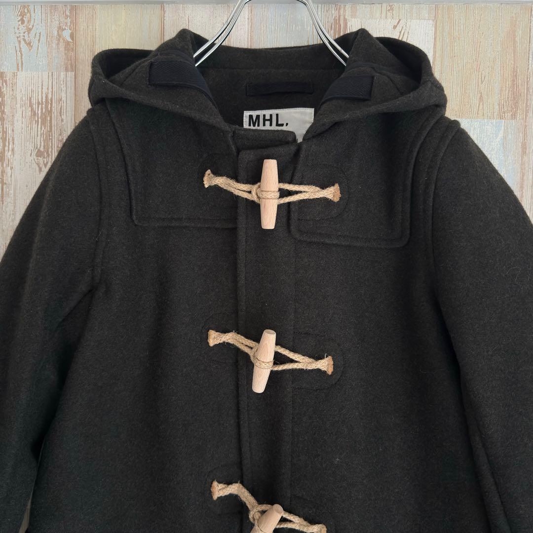 ほぼ未使用！ MHL. エムエイチエル ダッフルコート 2 カーキ ウール