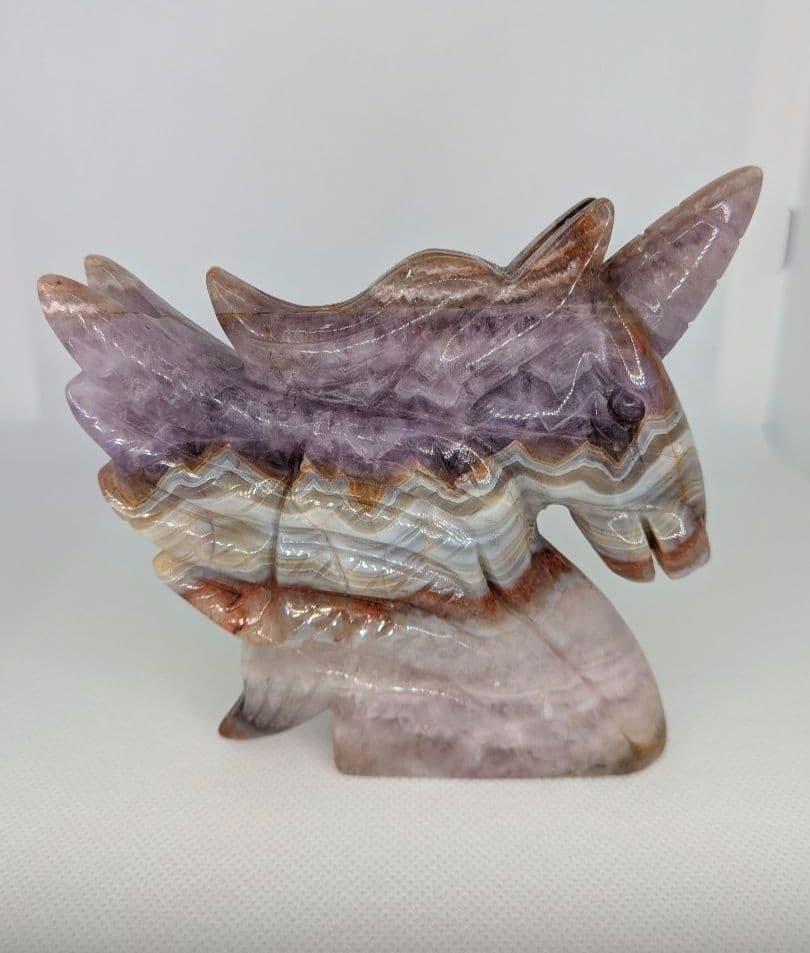 ❦新入荷❦ 天然石　アメジスト瑪瑙共生　ユニコーン 馬 置物　干支　丙午