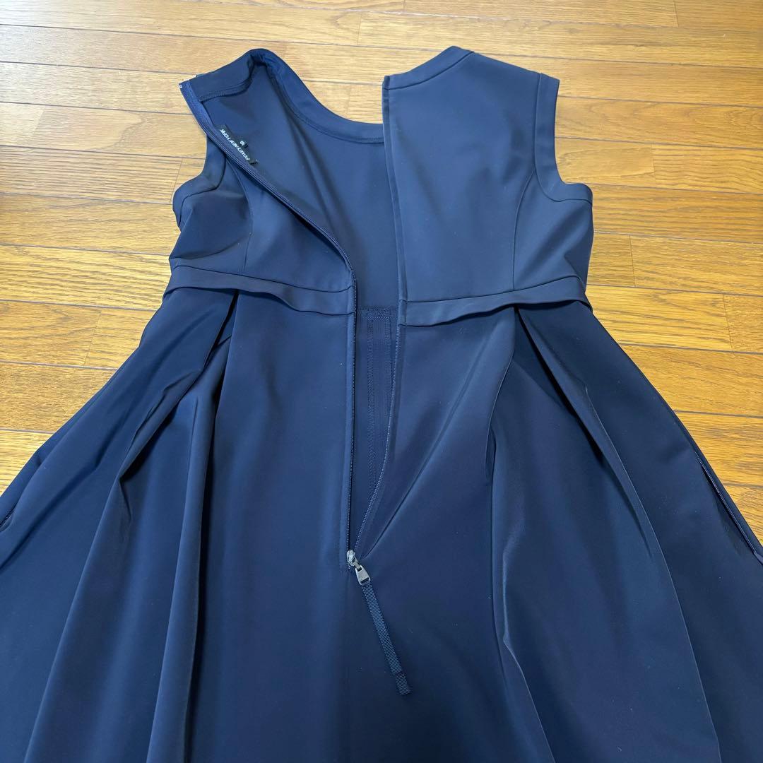 FOXEY NEW YORK 黒ロングワンピース　ノースリーブ　美ラインフレア