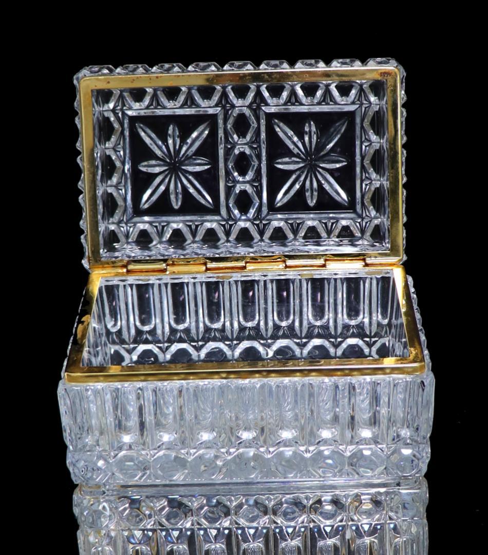 オールド・バカラ 特大サイズ 2.5kg19cm 切子宝石箱 ジュエリーボックス