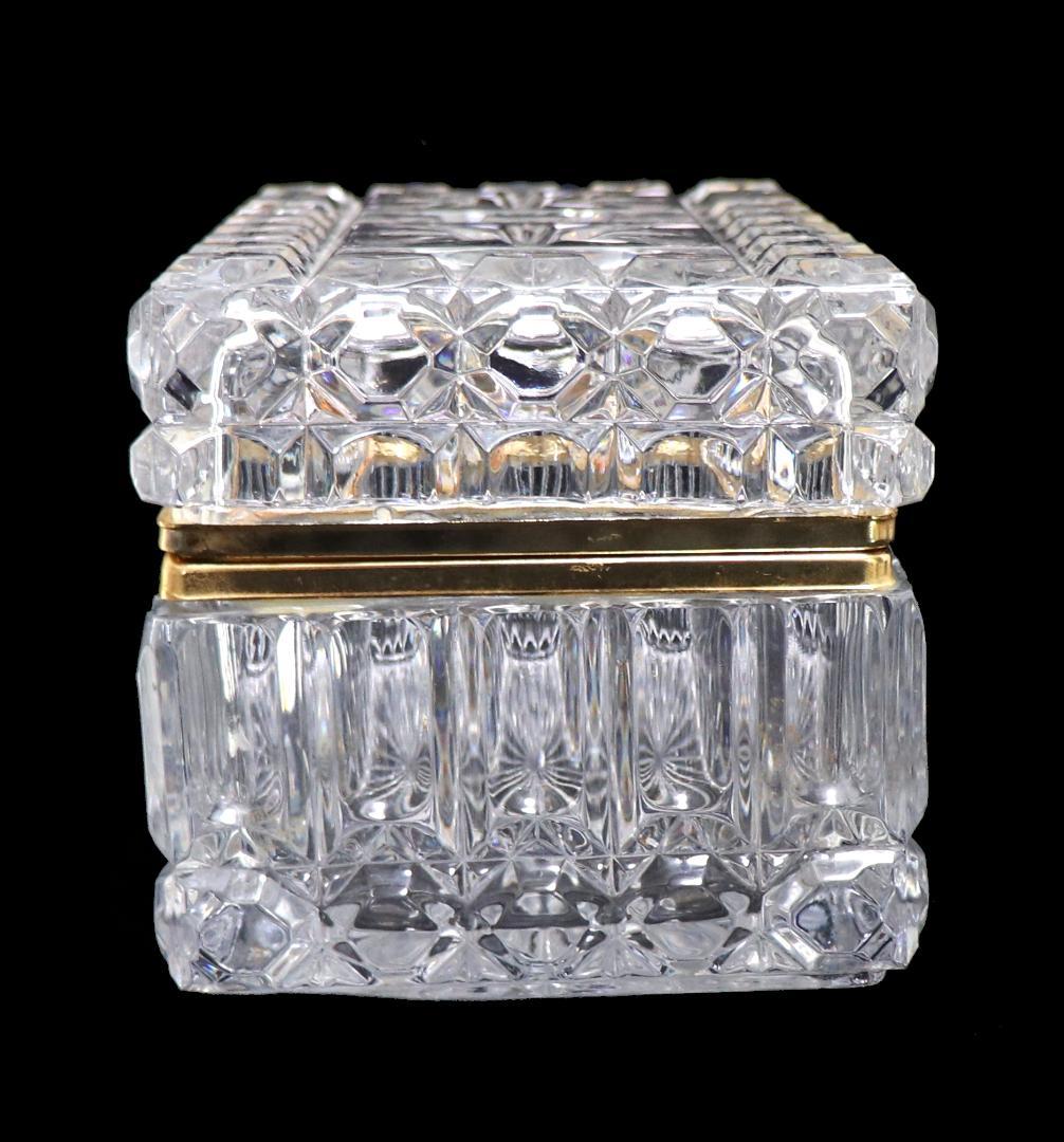 オールド・バカラ 特大サイズ 2.5kg19cm 切子宝石箱 ジュエリーボックス