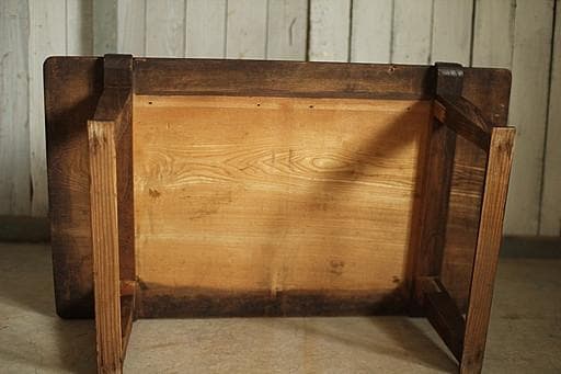味のある木製のテーブル　ちゃぶ台　古家具　古民家