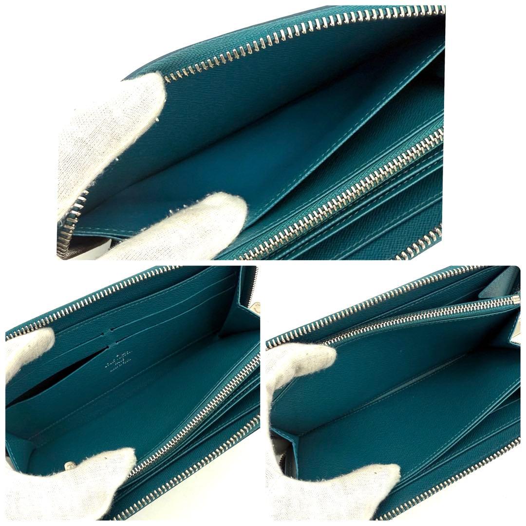 【新品近い】ルイヴィトン エピ ジッピーウォレット シアン 長財布