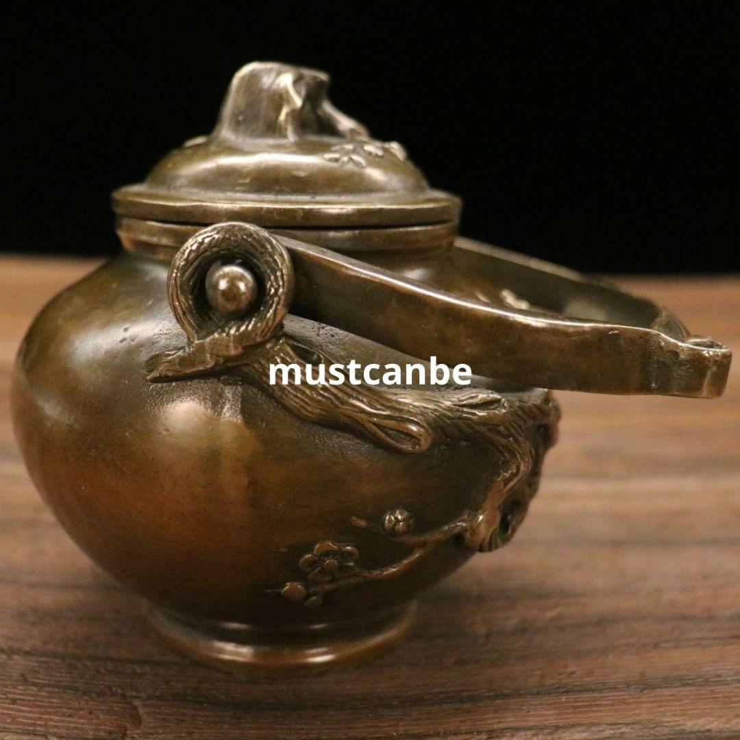銅器 茶壺 梅花壺 煎茶器 茶道具 装飾品 工芸品 置物