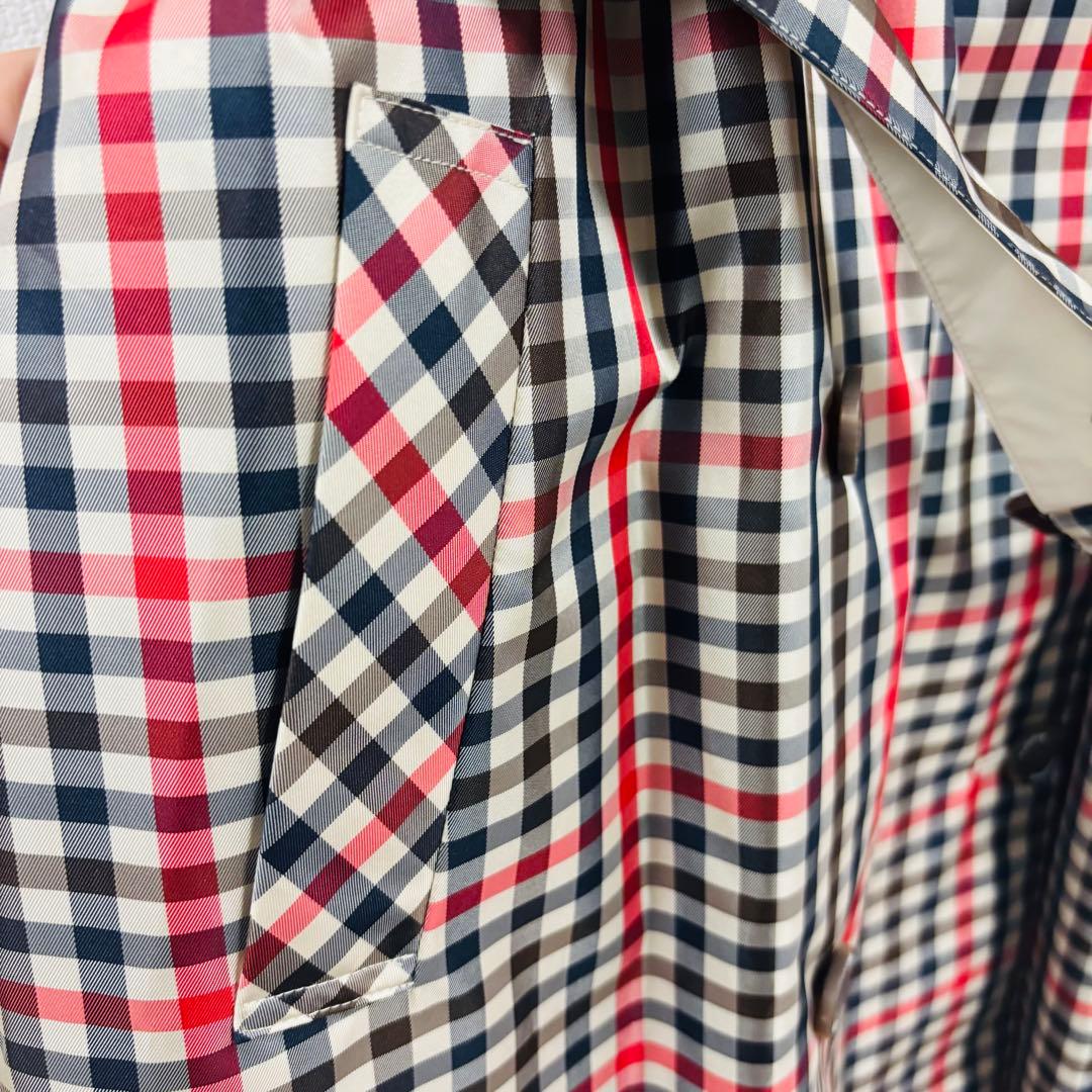 ★新品未使用★タグ付きAquascutum チェック柄トレンチレインコートM〜L