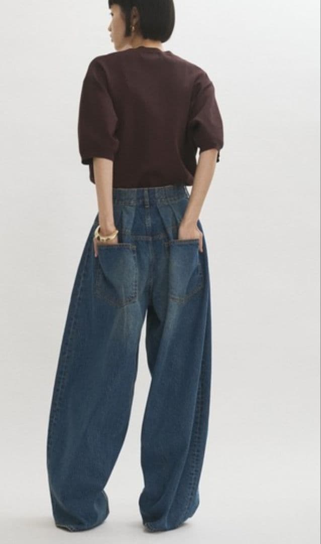 アダムエロペ☆サステナブルバックタックワイドデニム38