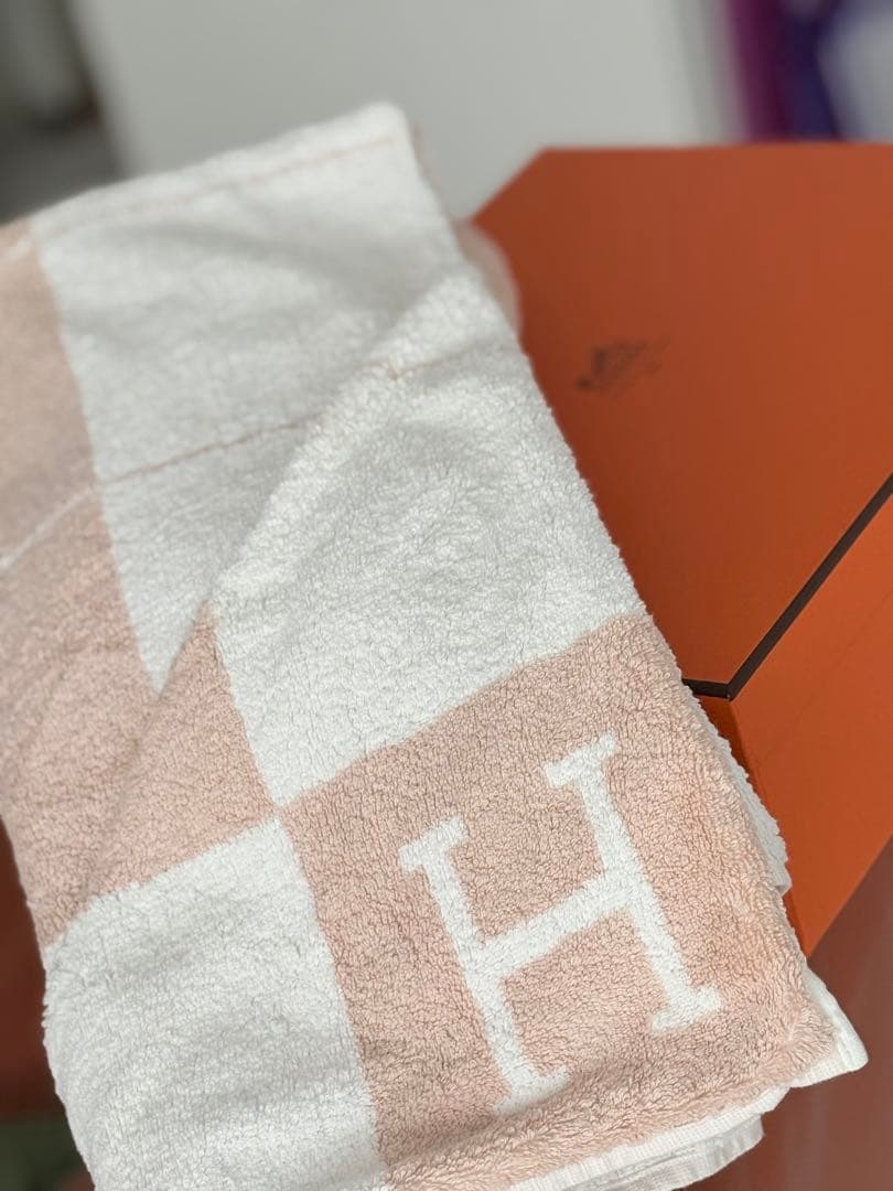 レア　HERMES アヴァロン ベビー バスラップ おくるみ バスタオル