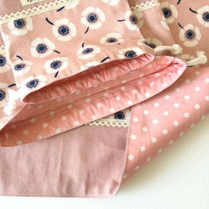 ♡北欧系アネモネフラワー★通園通学６点セット♡ ～内側11号帆布仕上げ〜