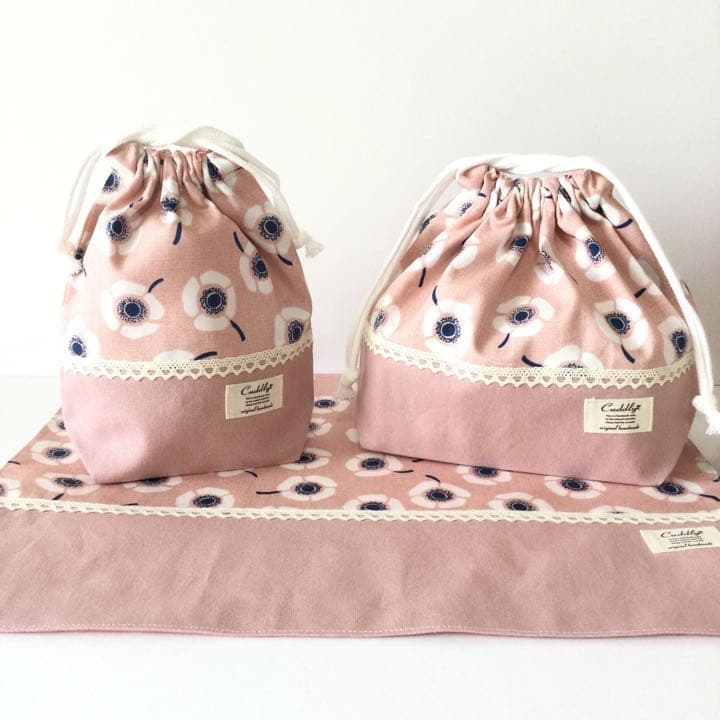 ♡北欧系アネモネフラワー★通園通学６点セット♡ ～内側11号帆布仕上げ〜