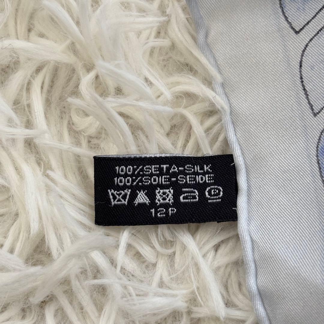 CHANEL シャネル ココマーク 大判 シルク スカーフ ストール　ブルー系