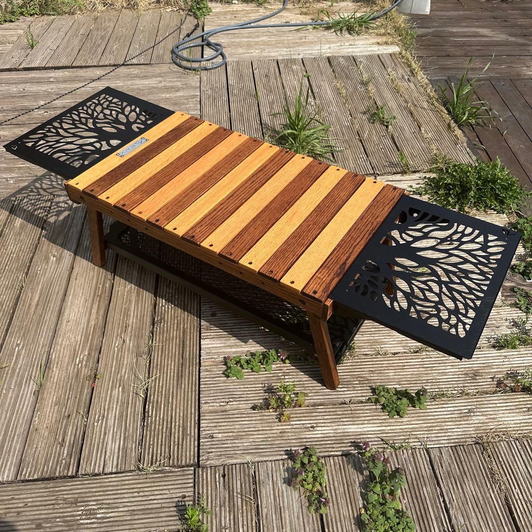 ハレテーブル BLACK DESIGN アイアンテーブルツリー柄