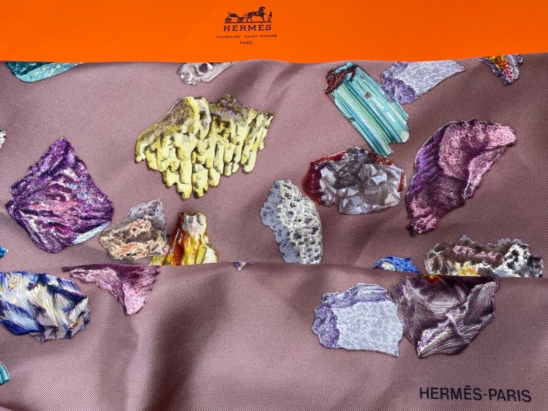 【新品未使用】HERMESエルメスカレ90 Mineraux鉱物プリントスカーフ