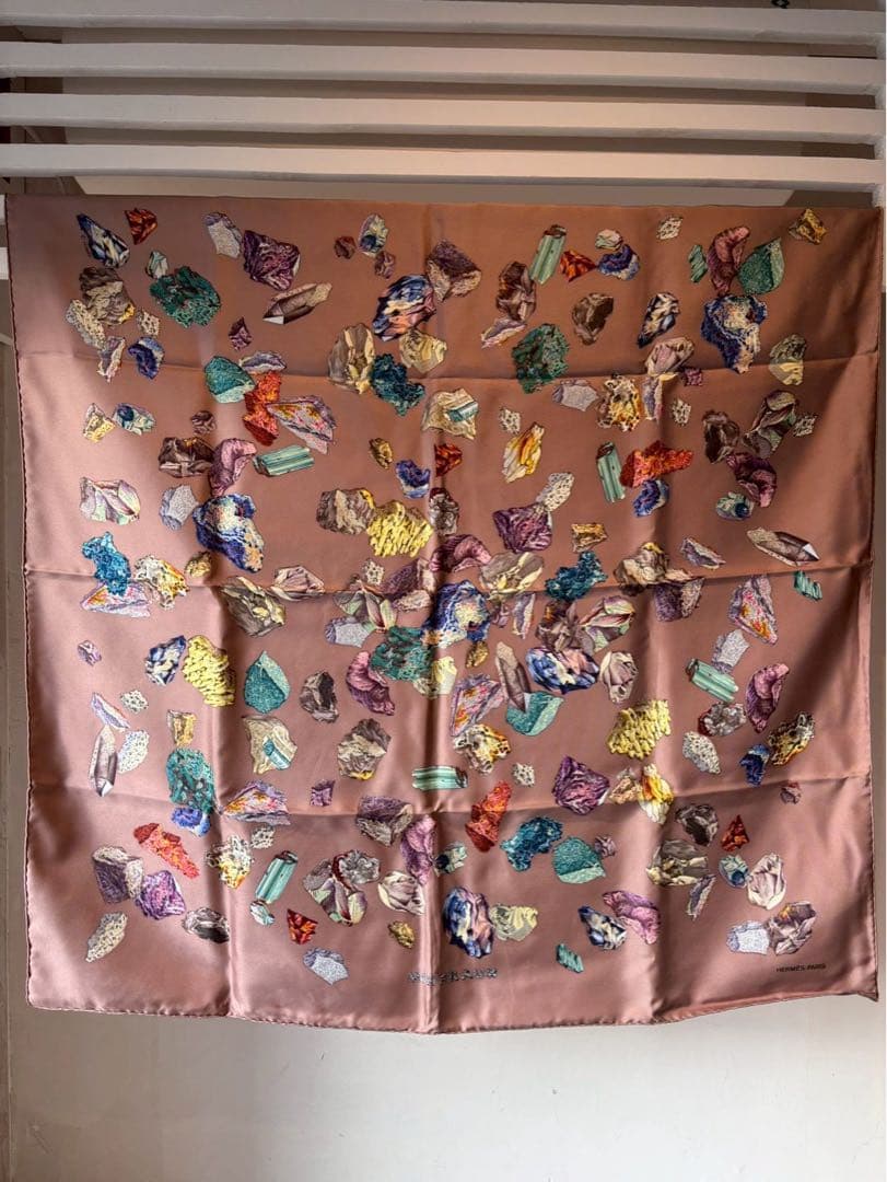 【新品未使用】HERMESエルメスカレ90 Mineraux鉱物プリントスカーフ