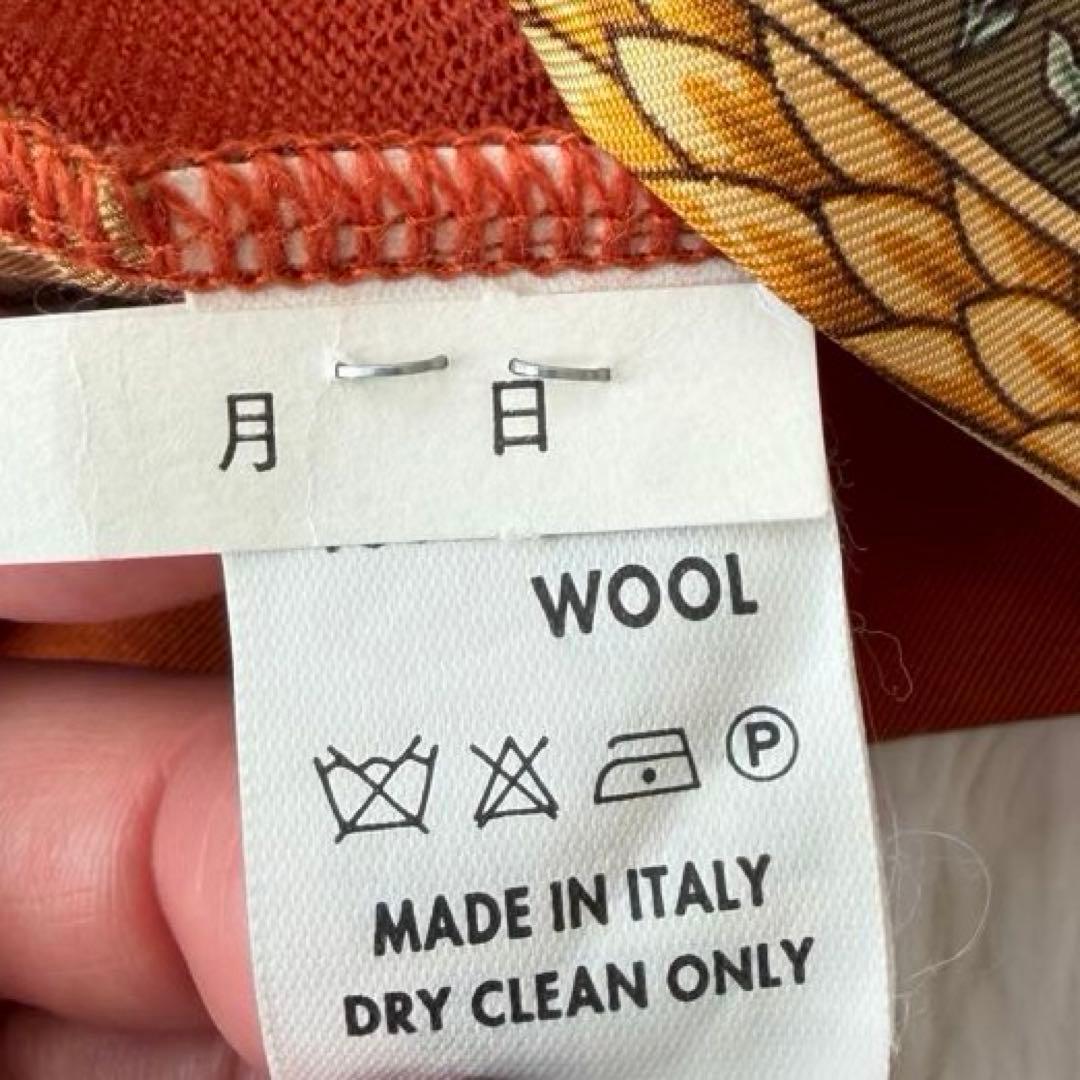 ETRO ミラノ　スカーフ柄　ウールトップス　シルク　長袖　重ね襟