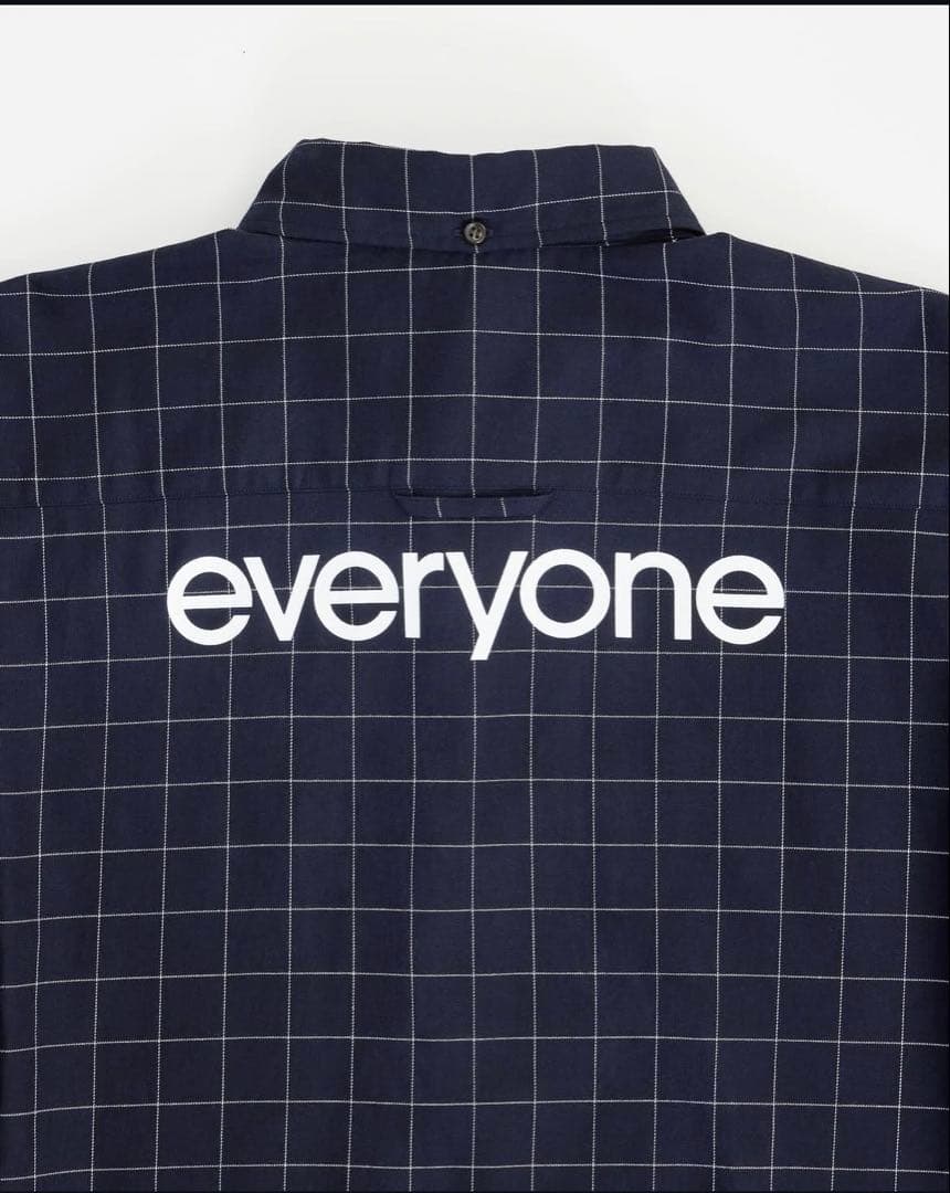 トップス back logo windowpane check b/d shirt