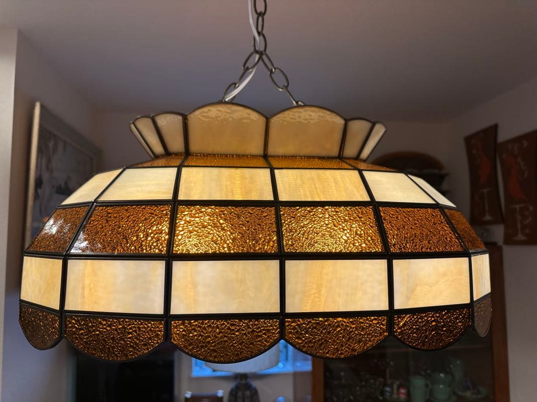 1970's ヴィンテージ ステンドグラス ペンダントランプ　ミッドセンチュリー