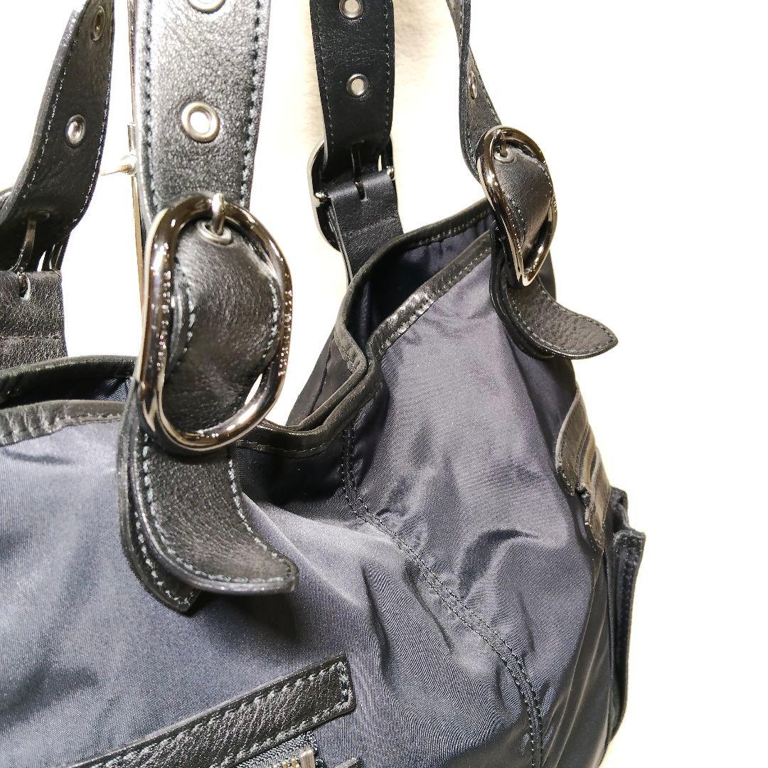 美品 BURBERRY BLUE LABEL トートバッグ メタルロゴ