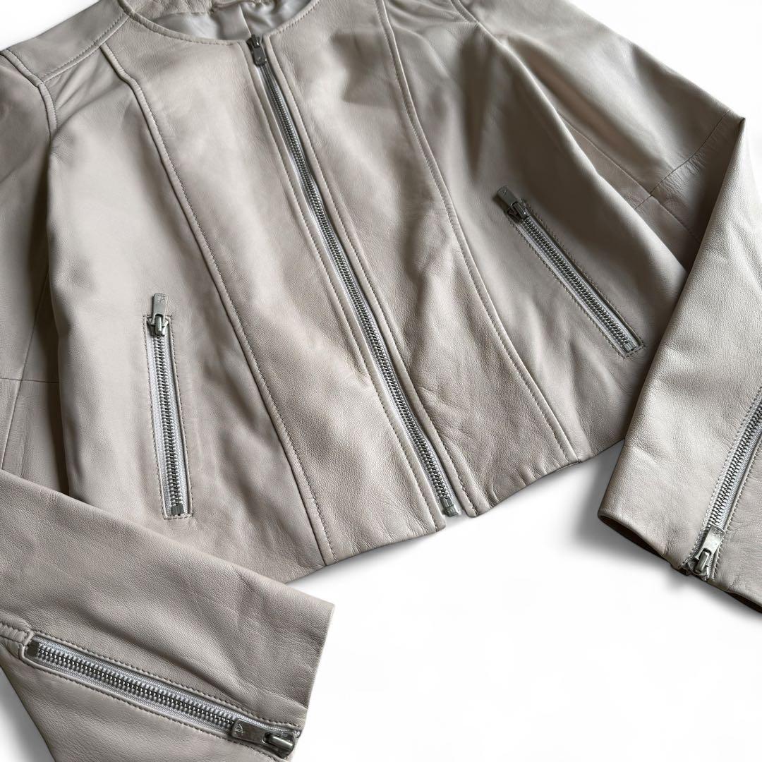 美品　ANAYI　アナイ　ラムレザー　ライダースジャケット　ベージュ　38