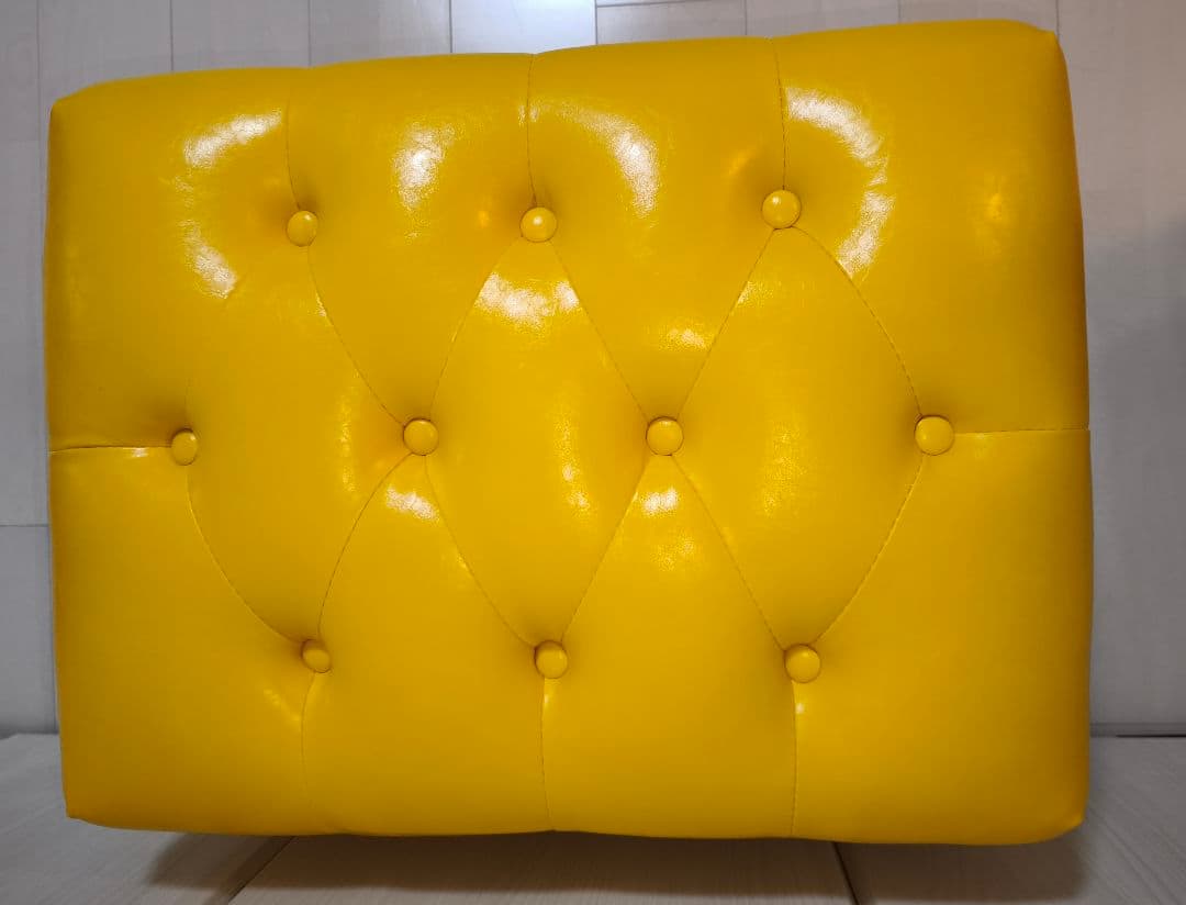 オットマン スツール アンティーク マスタード色