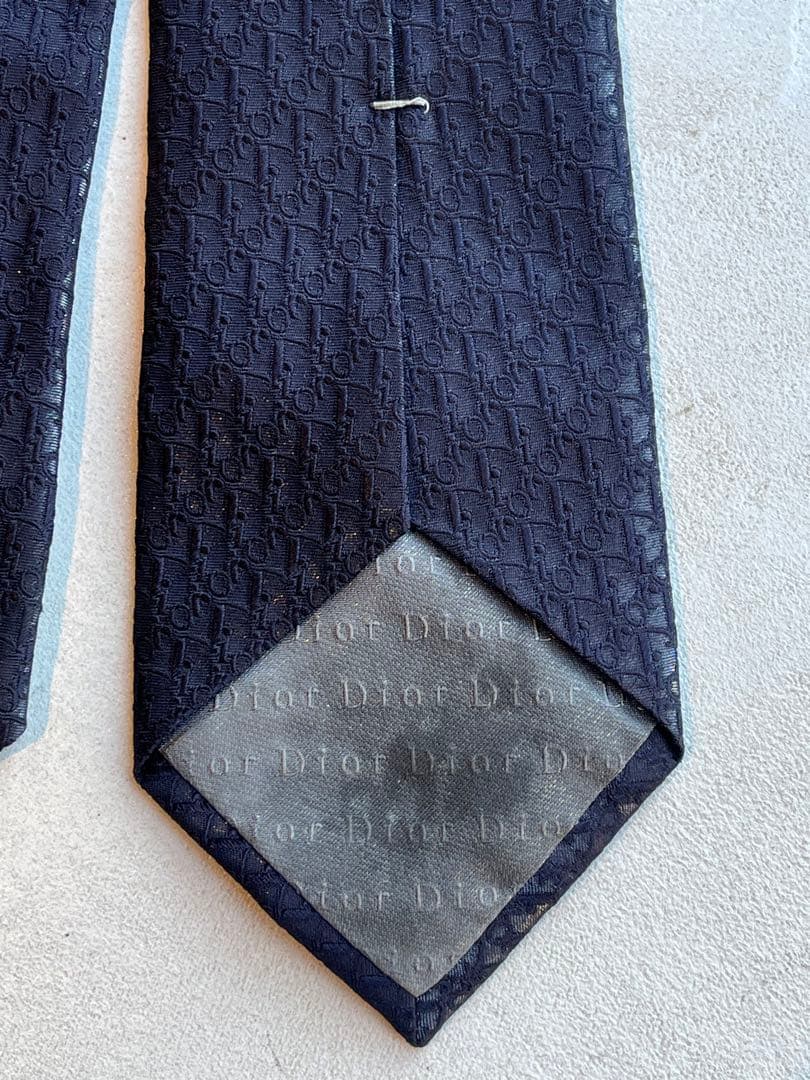 【極美品】ChristianDior ネイビー　ネクタイロゴパターン　成人式向け