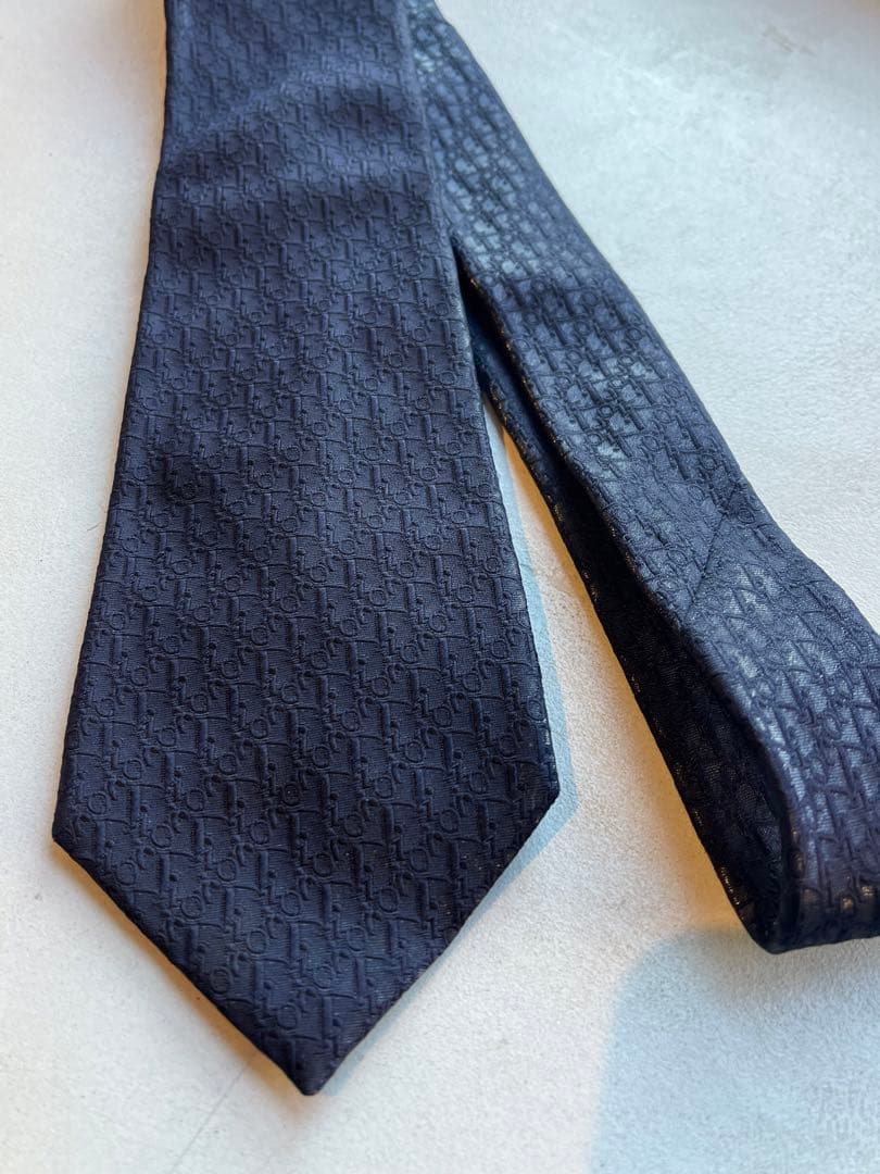 【極美品】ChristianDior ネイビー　ネクタイロゴパターン　成人式向け