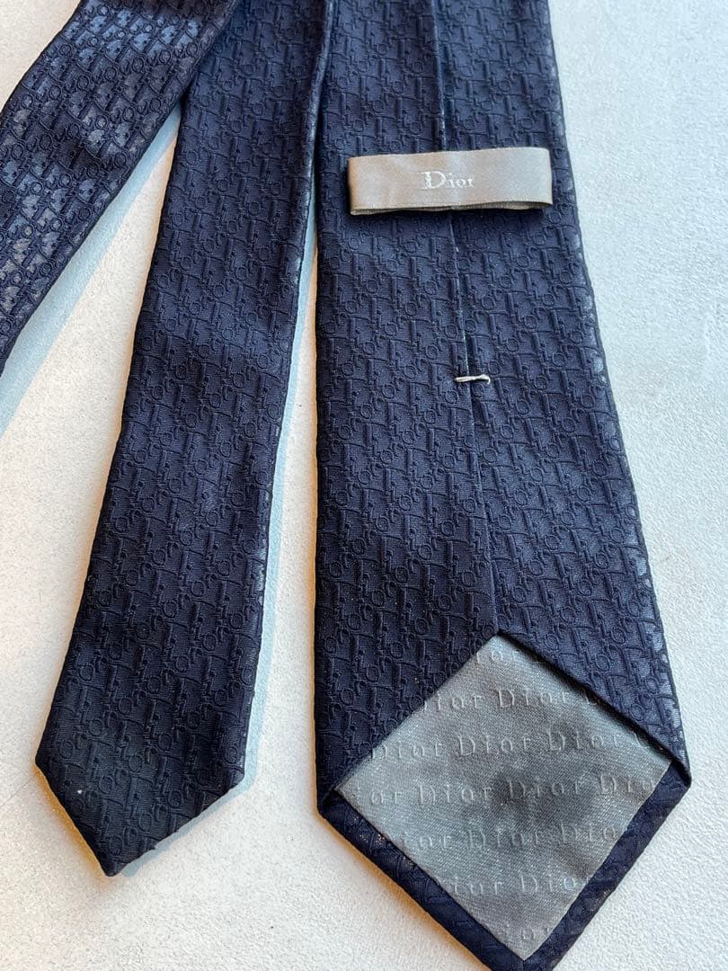 【極美品】ChristianDior ネイビー　ネクタイロゴパターン　成人式向け