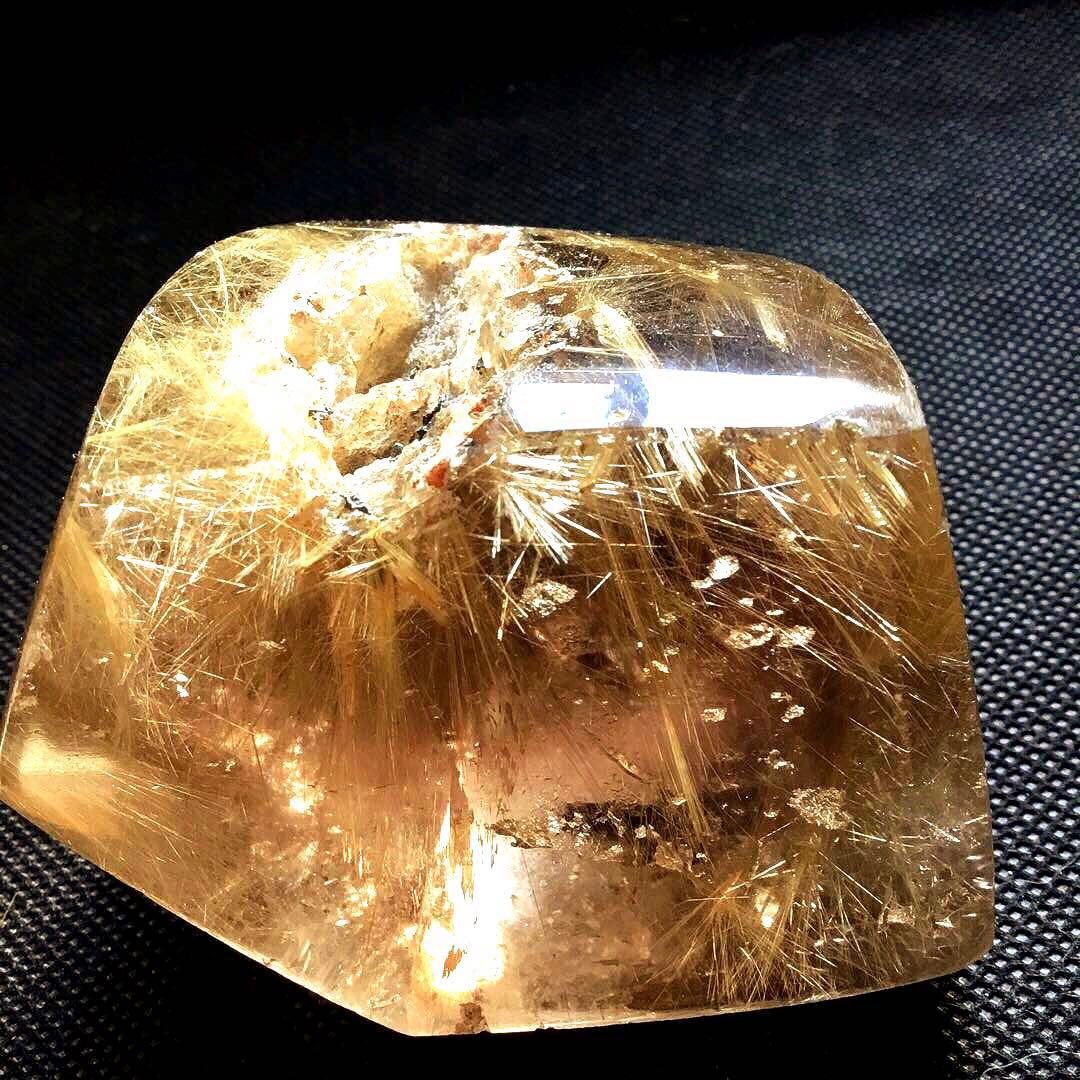 ルチルクォーツ　置物　天然石ゴールドルチルクォーツ　パワーストーン　ブラジル産