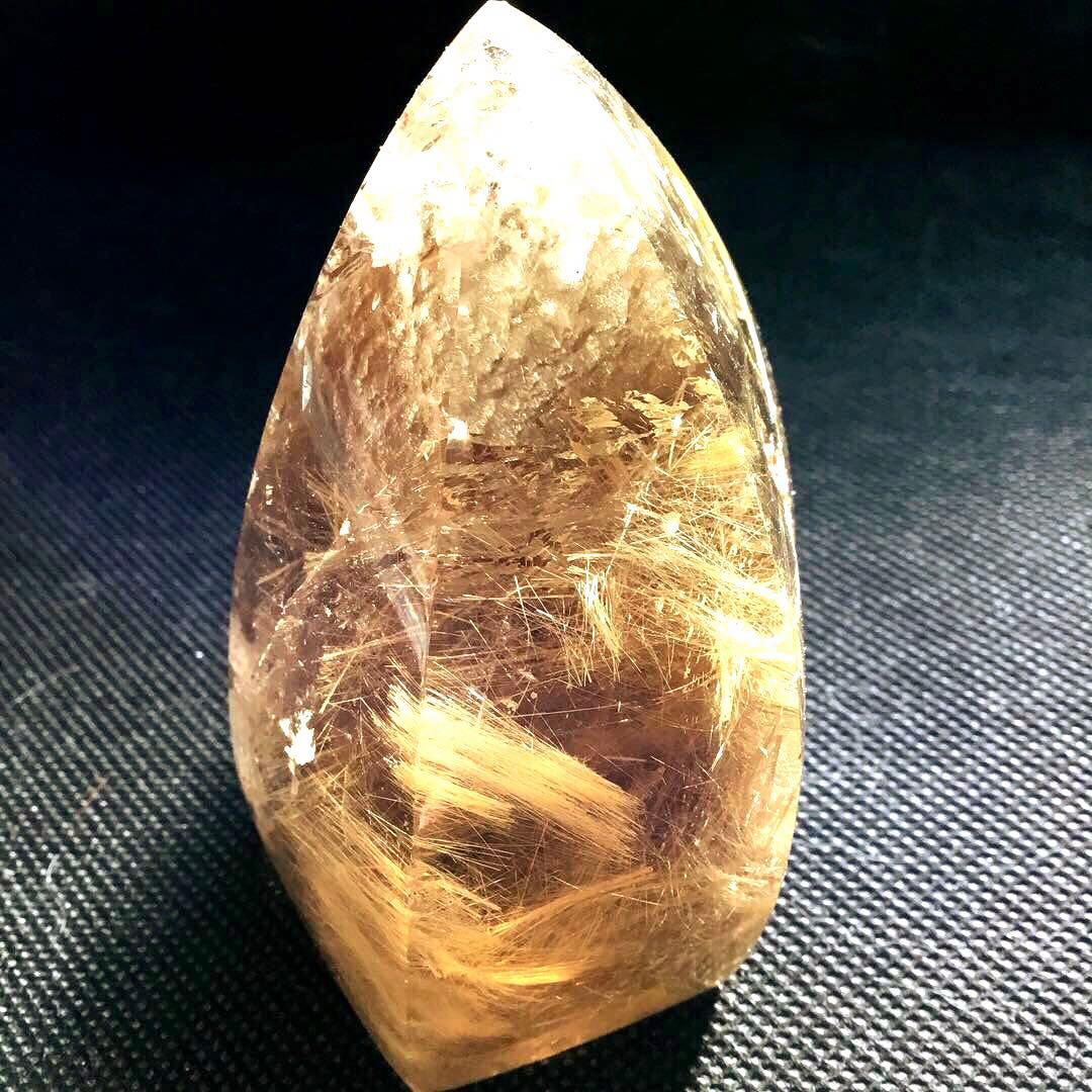 ルチルクォーツ　置物　天然石ゴールドルチルクォーツ　パワーストーン　ブラジル産