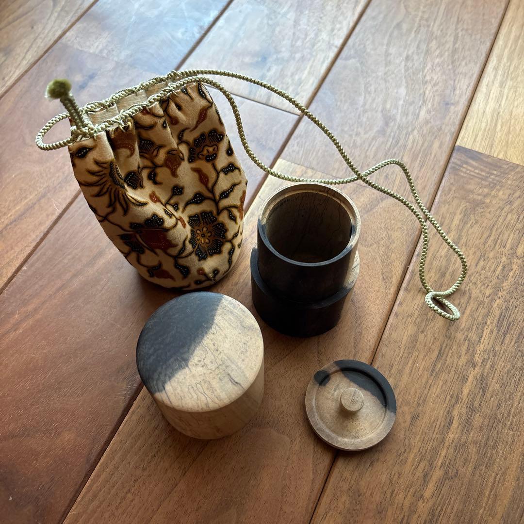 茶箱　携帯用　茶器　茶入れ　仕覆付き