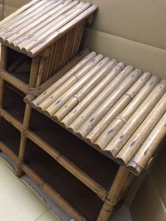 N*T様 ラタン　屋根付き　飾り棚　レア　ヴィンテージ