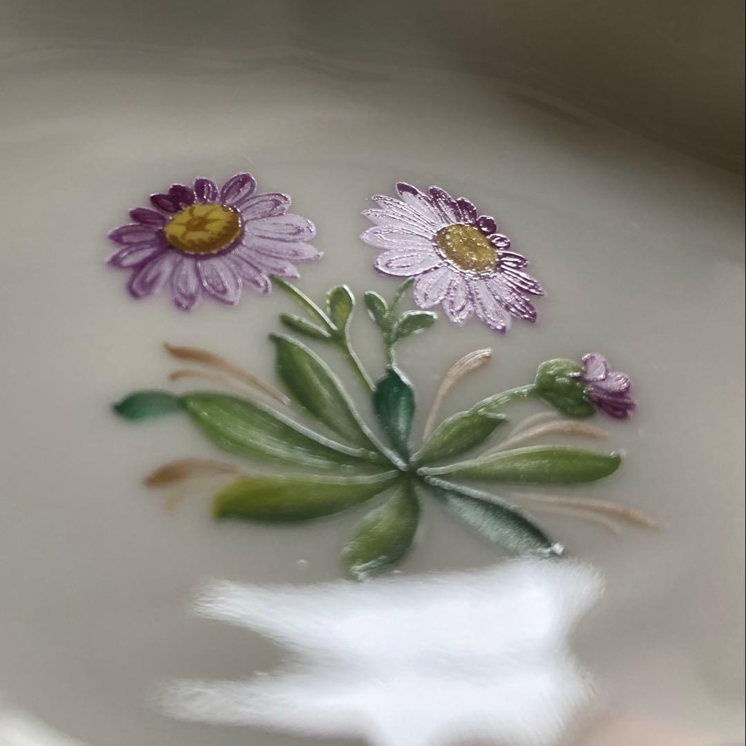 AUGARTEN アウガルテン フラワー 絵変り 金彩 プレート 4枚セット