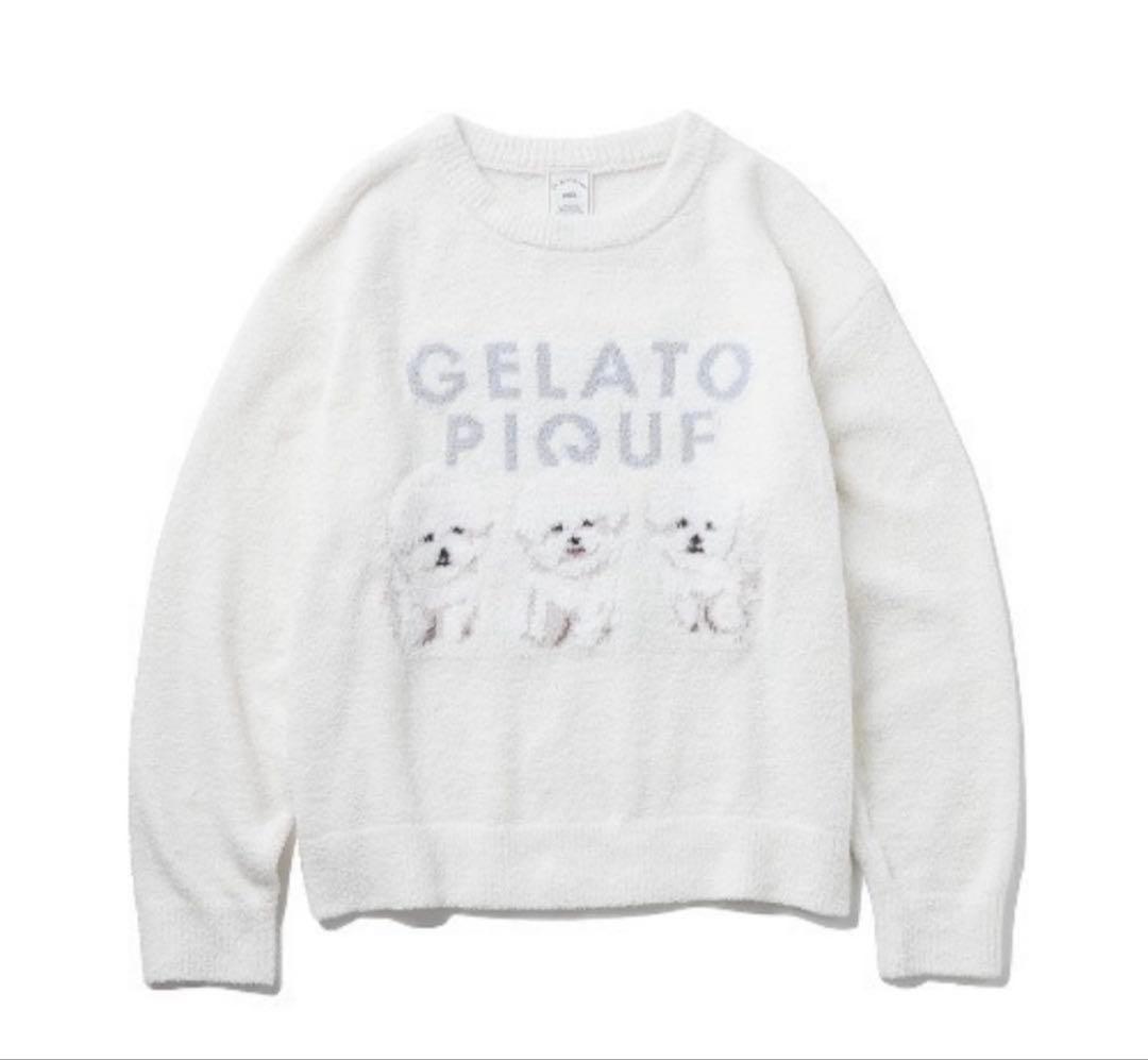 新品♡今季ジェラートピケ♡ モチーフジャガードプルオーバー&ロングパンツセット