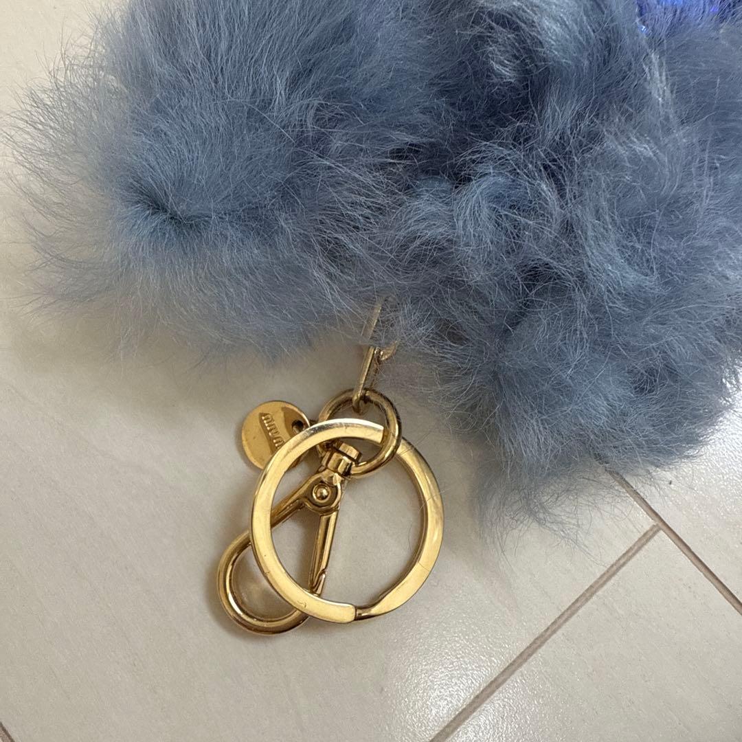 Miu Miu★ねこストーンバッグチャーム★ファーモンスター キーホルダー