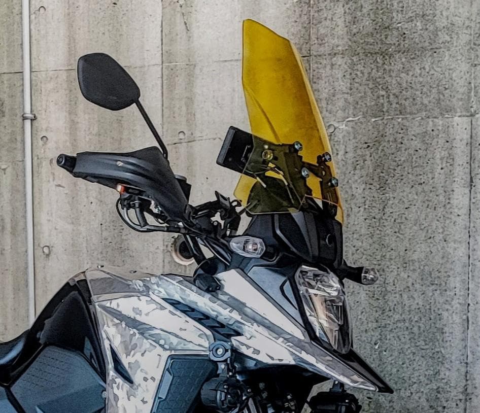 VStrom　ロングシールド　クリア黄　Vストローム250SX　ロングスクリーン