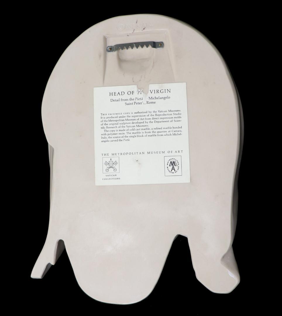 ミケランジェロ 大理石製 ピエタ頭像 特大 4kg 壁掛け メトロポリタン美術館