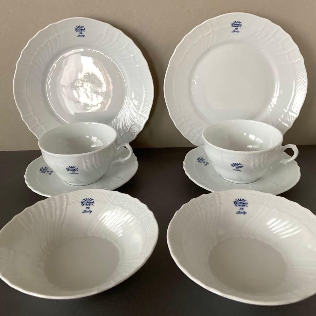 リチャードジノリ　ベッキオホワイト　ブルーロゴ　ペアセット