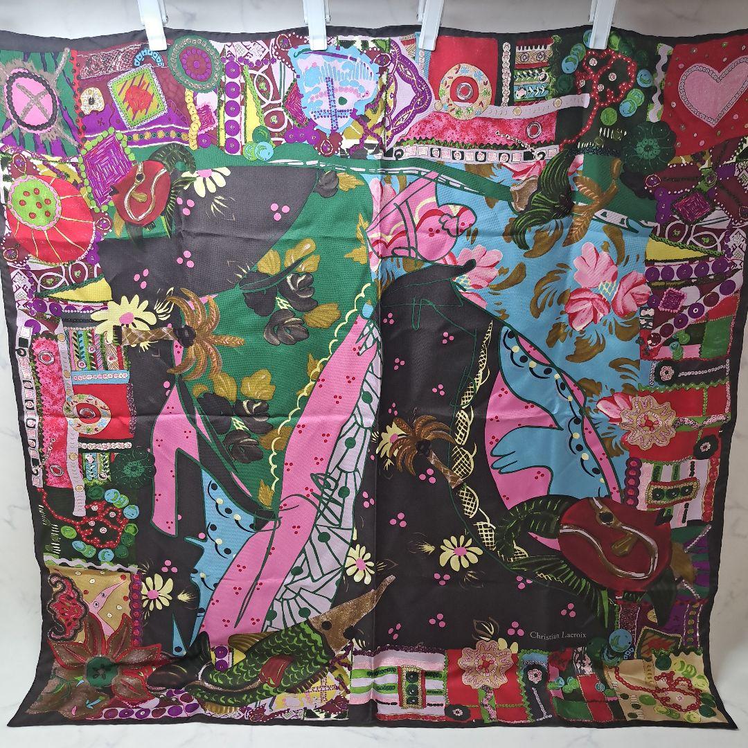 20251209 クリスチャンラクロワ　スカーフ　ハート　ヤシの木　花　魚