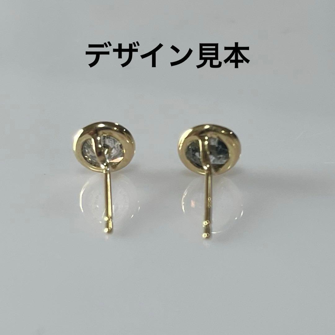 K18 天然ダイヤモンドフクリンピアス 計1.0ct