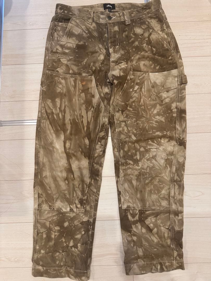 stussy デニムパンツ　ペインターパンツ　ダブルニー　32