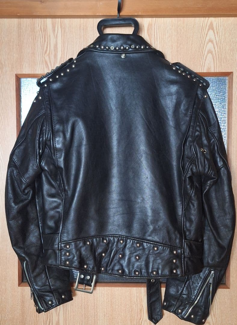 schott　本革ダブルライダース　スタッズ・ワッペン　稀少38サイズ
