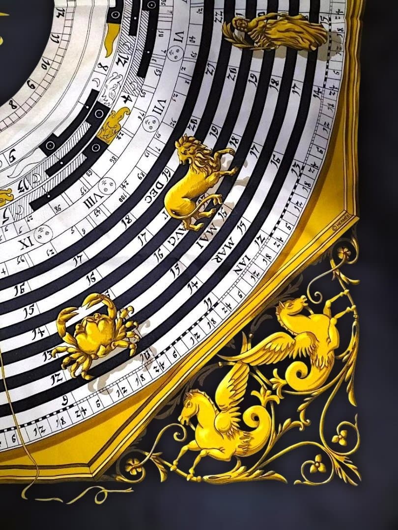 エルメス占星術柄大判スカーフ DIES ET HOLE 　ヴィンテージ！