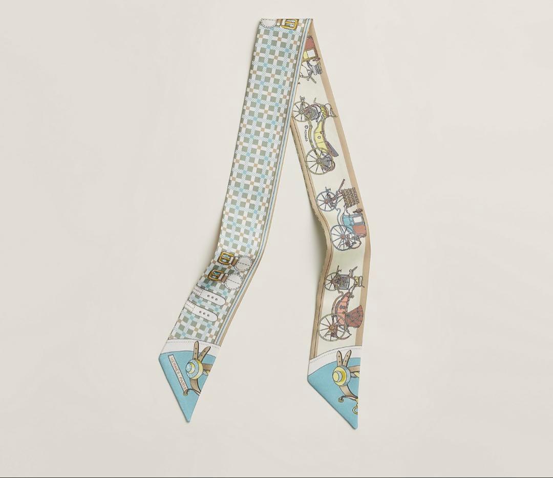 エルメス　ツイリー　馬車の変遷 2024SS 水色　ブルー