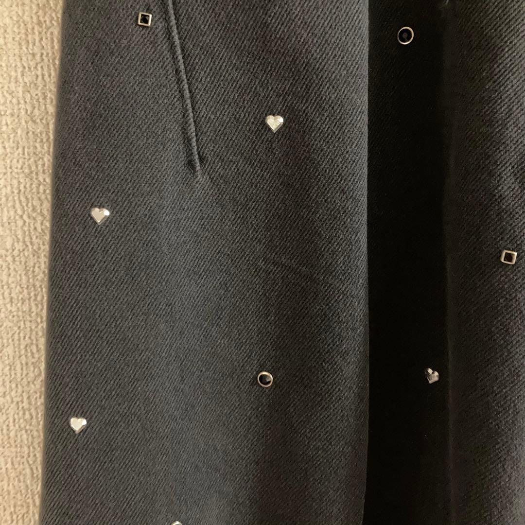 リリーブラウン　ハートビジュー　ワイドデニム　ブラック　0