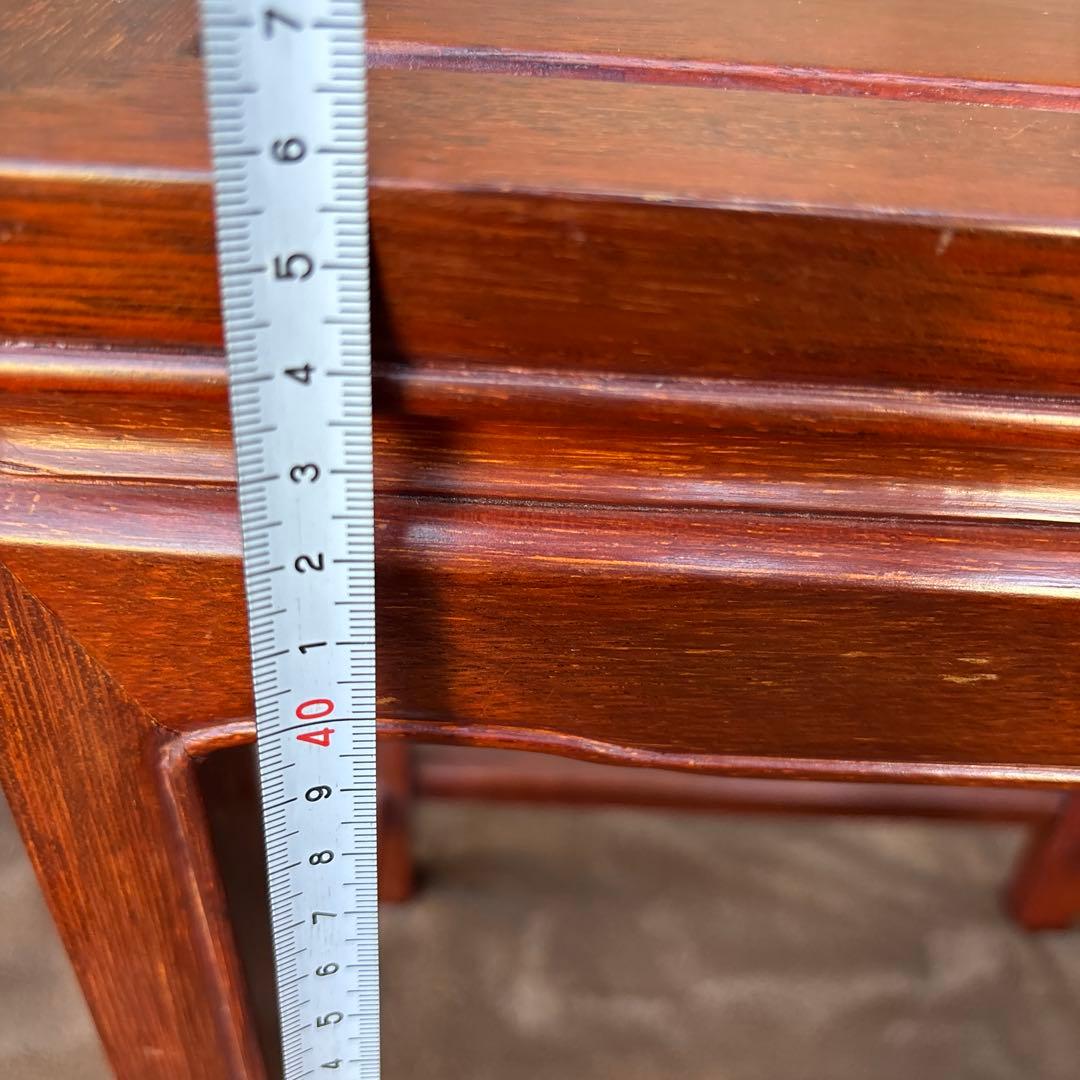 サイドテーブル3点セット　花台　花梨　螺鈿細工？