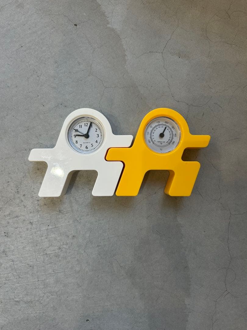 ポストモダン 時計 置き時計 湿度計